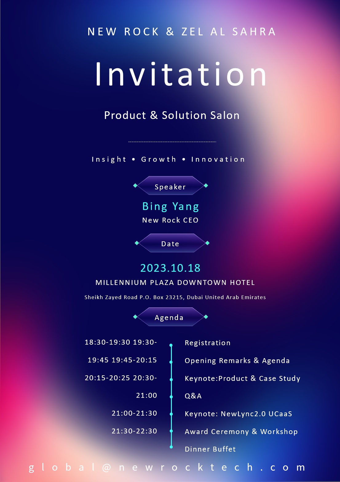 New Rock & Zel Al Sahra Event Invitation